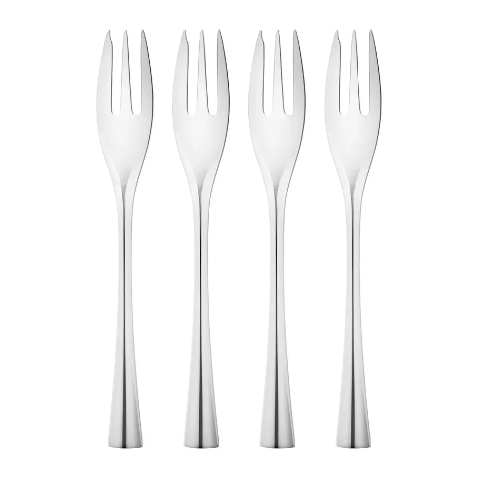 Georg Jensen Cobra cake fork 4-pack, Stainless steel Silver-coloured