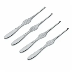 Alessi Colombina Fish seafood fork 4-pack, stainless steel Silver-coloured New