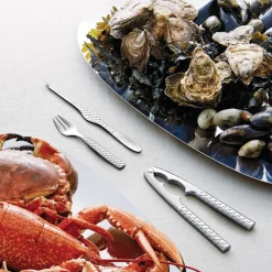 Alessi Colombina Fish seafood fork 4-pack, stainless steel Silver-coloured New