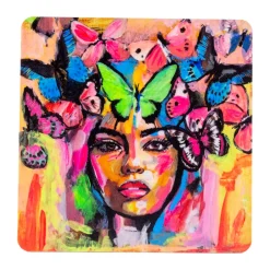 Carolina Gynning Coming back to life glass coaster 9x9 cm, Multi New