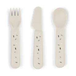Done by deer Confetti Foodie Cutlery Set 3 Pieces, Sand Beige Best