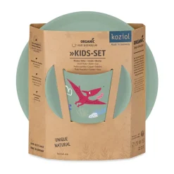 Koziol Connect children's dinnerware 3 pieces, Dinosaur Green Sale