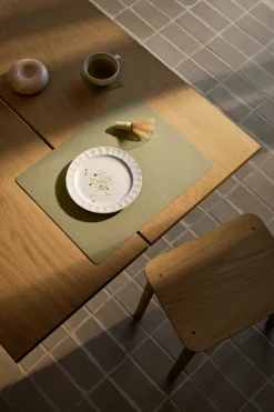 LIND DNA Corduroy coaster square, Herbal Dust Green New