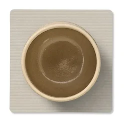 LIND DNA Corduroy coaster square, Oyster White Grey New