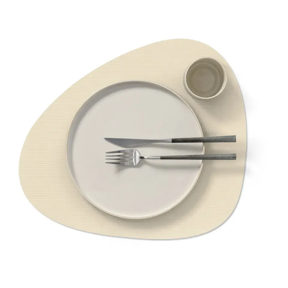 LIND DNA Corduroy placemat curve L, Vanilla White New