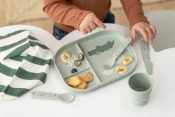Done by deer Croco foodie children's plate 18x22 cm, Green Discount