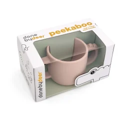 Done by deer Croco peekaboo sippy cup 170 ml, Powder Beige