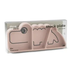 Done by deer Croco Stick&Stay children's plate 9x21 cm, Powder Beige Online
