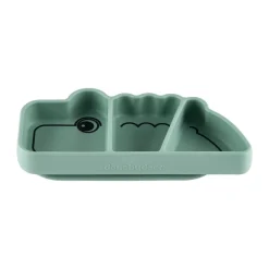 Done by deer Croco Stick&Stay children's plate 9x21 cm, Green New