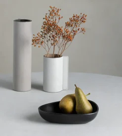 LIND DNA Curve Stoneware deep plate 19x22 cm, Black Discount