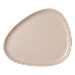 LIND DNA Curve Stoneware plate 26x30 cm, Sand Beige Outlet