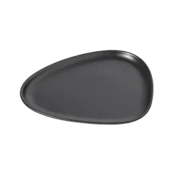 LIND DNA Curve Stoneware small plate 19x22 cm, Black New
