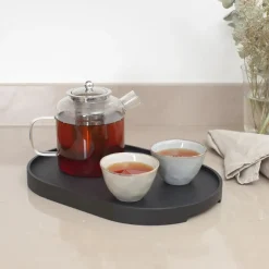 Bosign CurveLine™ Serving Tray anti-slip 39x26 cm, willow wood Black Sale