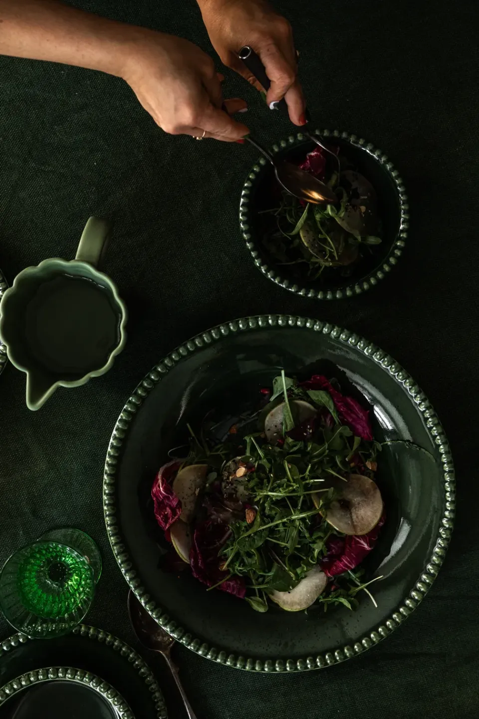 PotteryJo Daria pasta plate Ø35 cm, Moss Green Outlet