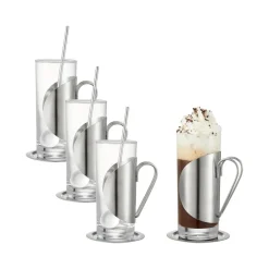 Dorre Darry irish coffee set, Glass-stainless steel TransparentSilver-coloured Best