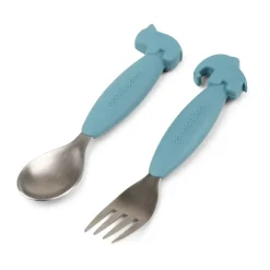 Done by deer Deer Friends Easy-grip cutlery set 2 pieces, Blue Sale