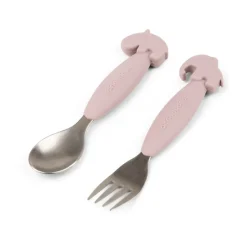 Done by deer Deer Friends Easy-grip cutlery set 2 pieces, Powder Beige Clearance