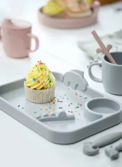 Done by deer Deer Friends Easy-grip cutlery set 3 pieces, Grey New