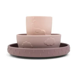 Done by deer Deer Friends Stick&Stay kids dinner set 3 pieces, Powder Beige Best