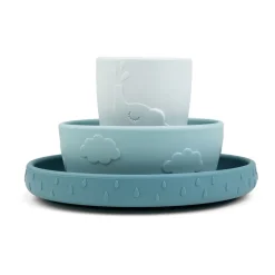 Done by deer Deer Friends Stick&Stay kids dinner set 3 pieces, Blue Online
