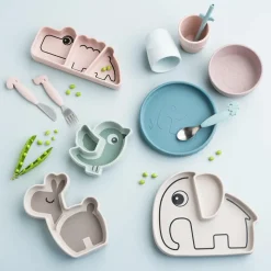 Done by deer Deer Friends Stick&Stay kids dinner set 3 pieces, Blue Online