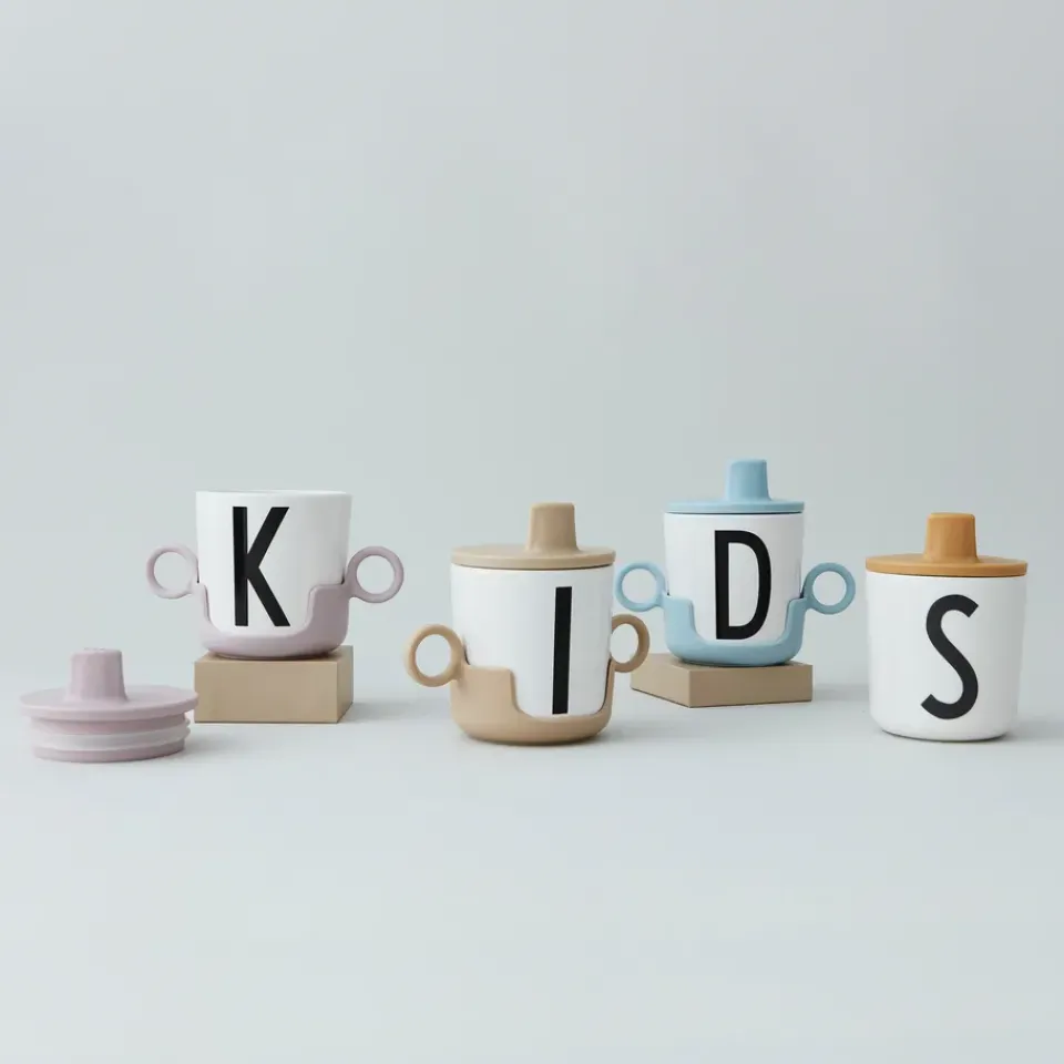 Design Letters beak lid to melamine cup, Mustard Yellow Discount