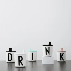 Design Letters beak lid to melamine cup, White New