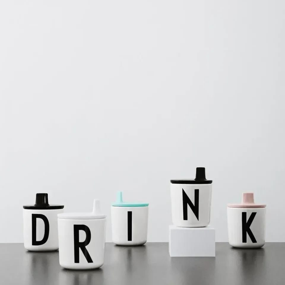 Design Letters beak lid to melamine cup, White New