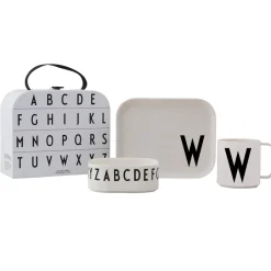 Design Letters children's dinnerware set, W White Outlet