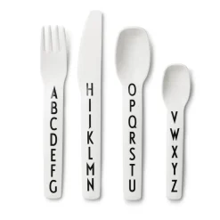 Design Letters children's cutlery melamine, 4 pieces BlackWhite New