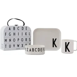 Design Letters children's dinnerware set, K White Discount