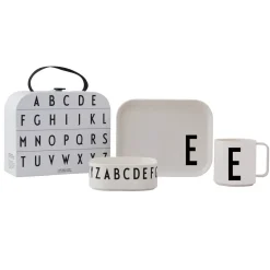 Design Letters children's dinnerware set, E White Best
