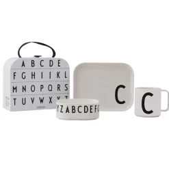 Design Letters children's dinnerware set, C White Hot