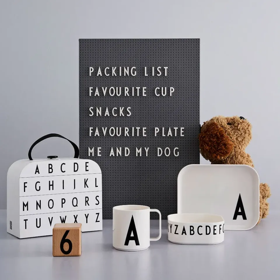 Design Letters children's dinnerware set, C White Hot