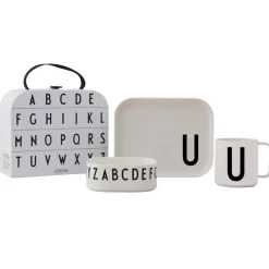 Design Letters children's dinnerware set, U White Sale