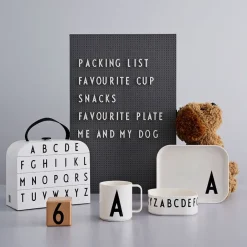 Design Letters children's dinnerware set, V White Hot