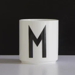 Design Letters cup, M BlackWhite New