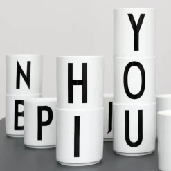 Design Letters cup, N White Discount
