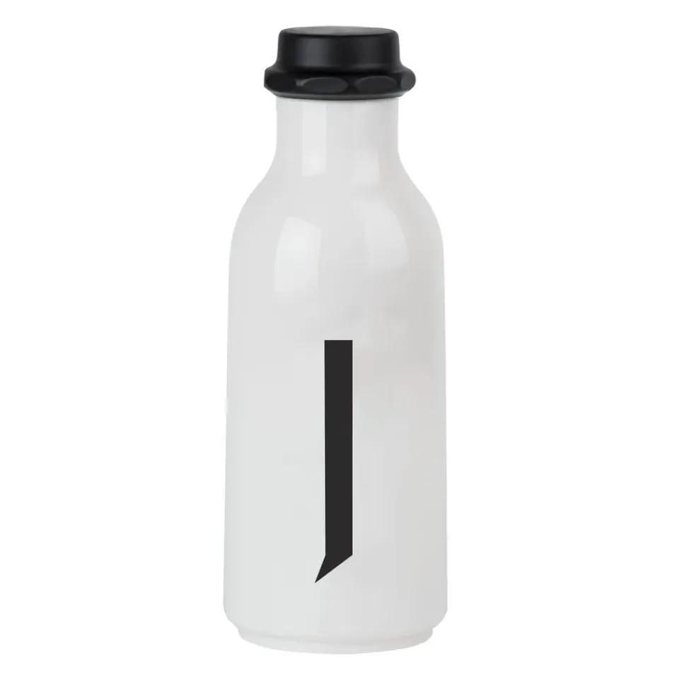 Design Letters drinking bottle, J BlackWhite New