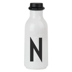 Design Letters drinking bottle, N BlackWhite Clearance