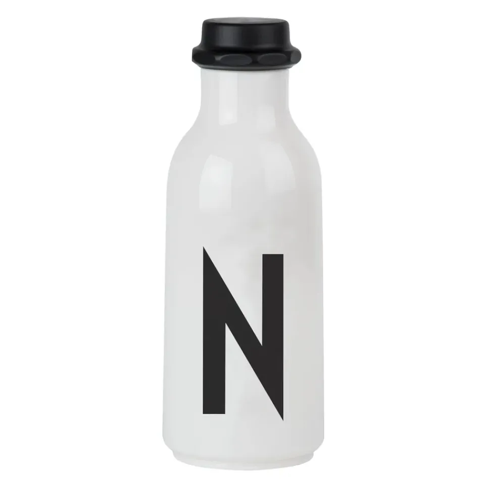 Design Letters drinking bottle, N BlackWhite Clearance