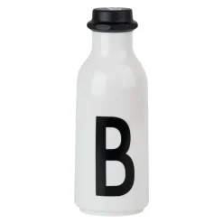 Design Letters drinking bottle, B BlackWhite New