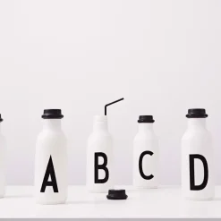 Design Letters drinking bottle, W BlackWhite Best