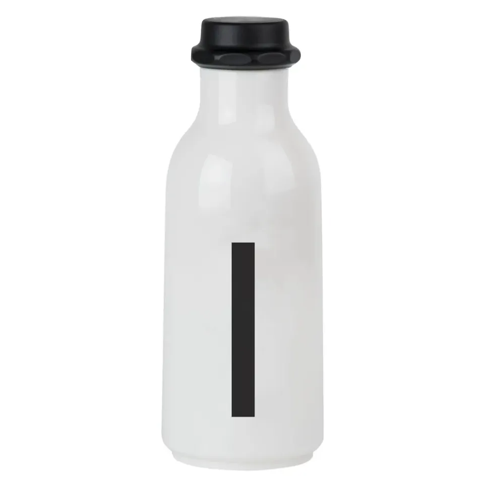 Design Letters drinking bottle, I BlackWhite New
