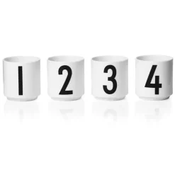 Design Letters espresso cup 4-pack, White BlackWhite Hot