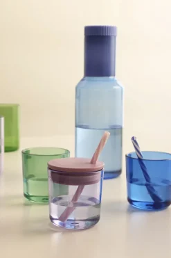 Design Letters Kids Eco drinking glass 2-pack, Blue Hot