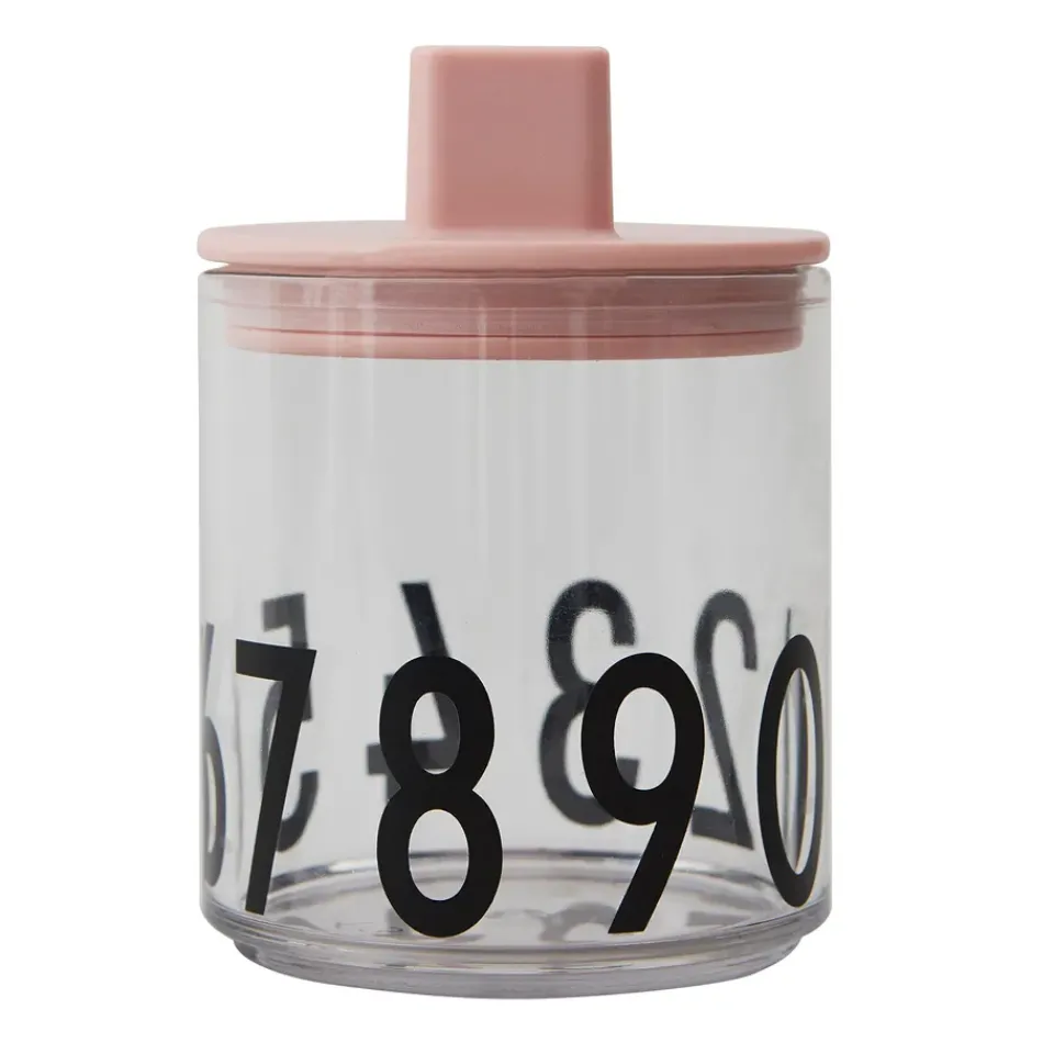 Design Letters lid for tritan glass, Nude Pink Best