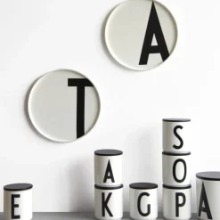 Design Letters plate, S White
