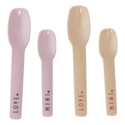 Design Letters spoon favourite mini 4 pieces, Lavender PinkBeige Clearance