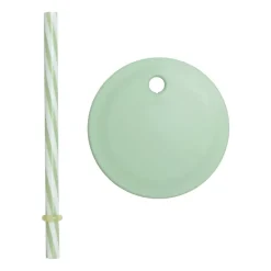 Design Letters straw with lid, Green Discount